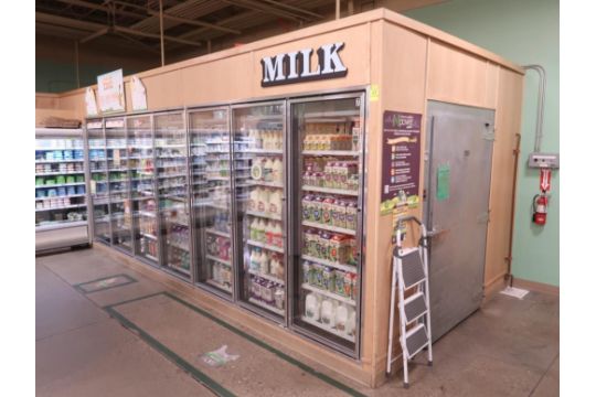 walk-in cooler (dairy), w/ 7) merchandising doors &…