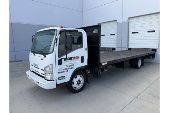 2015 Isuzu NPR 24' Flatbed Diesel Truck