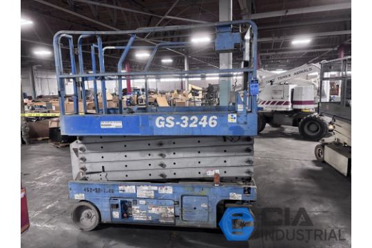 GENIE MODEL GS-3246 ELECTRIC SCISSOR LIFT;…