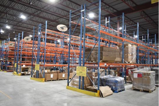 LOT/ ADJUST PALLET RACKING SYSTEM WITH (148) SECTIONS…
