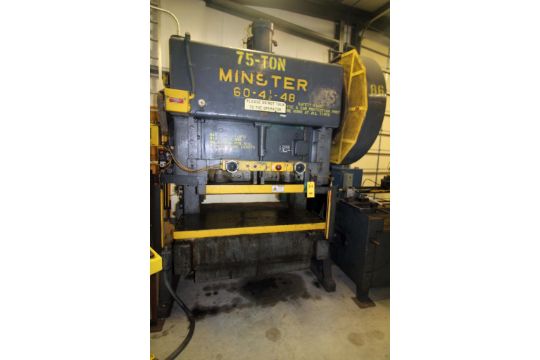 PUNCH PRESS, OBI, MINSTER, 75 Ton, 90 SPM,…