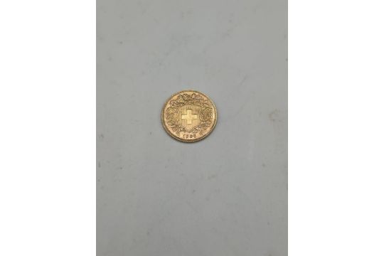 Authentic 1935b Swiss Fr 6.4g Gold Coin
