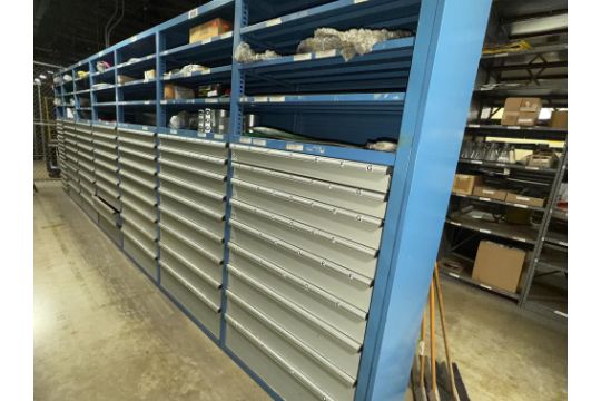 Lot of (7) Sections Drawers & Shelving