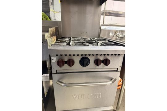 VULCAN STAINLESS STEEL 4 BURNER GAS STOVE WITH OVEN