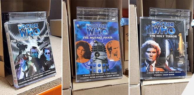 Three cassettes of old Doctor Who audio dramas