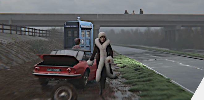 Screencap of the video promo for Doctor Who: Helter Skelter