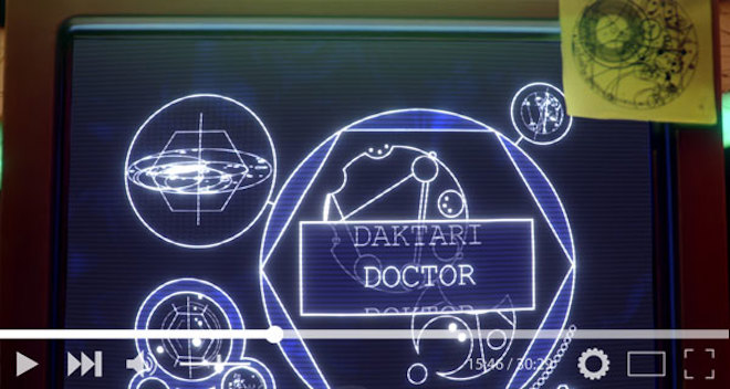 Screencap from the next time trailer for Doctor Who: False Friends