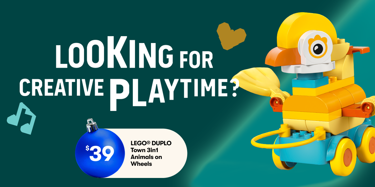Looking for creative playtime? $39 LEGO Duplo Town 3in1 Animals on wheels