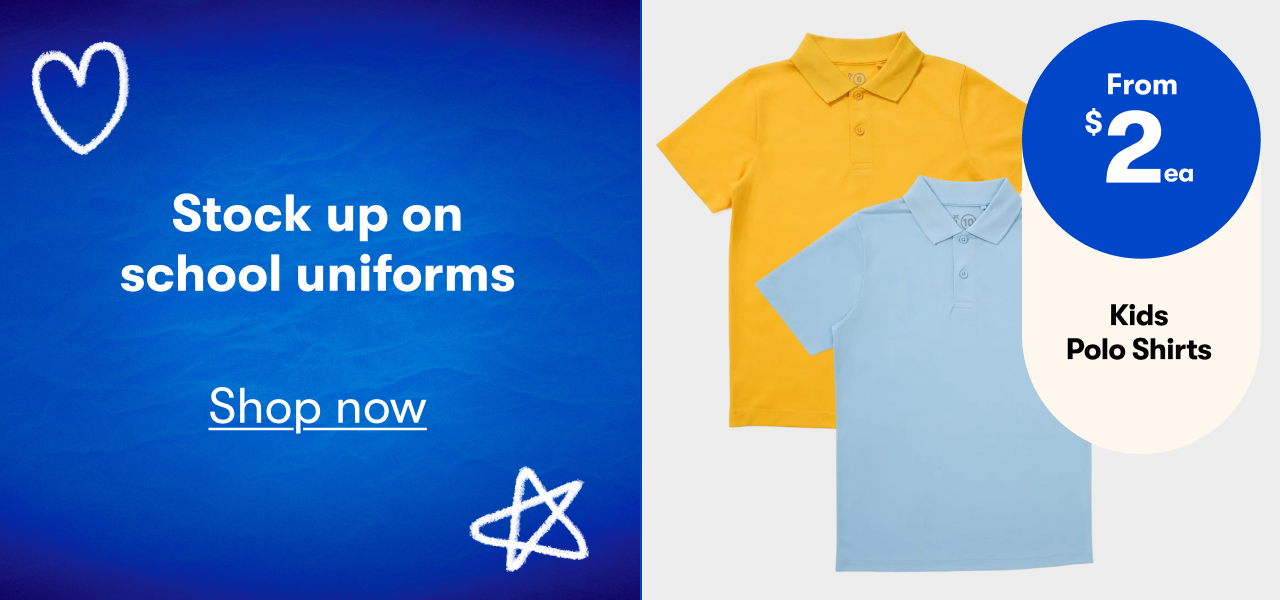 From $2ea Kids Polo Shirts | Stock up on school uniforms