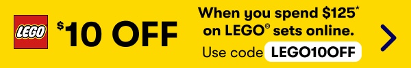 $10 Off when you spend $125* on LEGO sets online with code LEGO10OFF | *Online only. T&Cs and exclusions apply. Apply code at checkout. Ends 28/01/2026