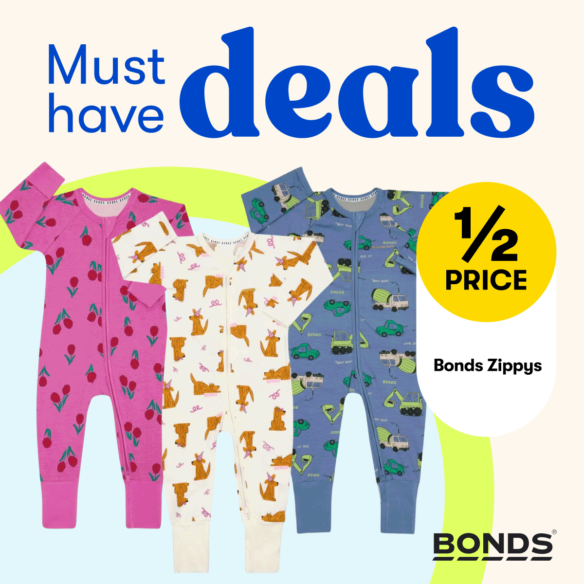 1/2 PRICE Bonds Zippys | 1/2 Radiant Laundry Capsules 45pack | $104 SAVE $45 Black Decker 2000W Bagless Vacuum | $249ea SAVE $50 Samsung Galaxy A17 4G LTE 128GB