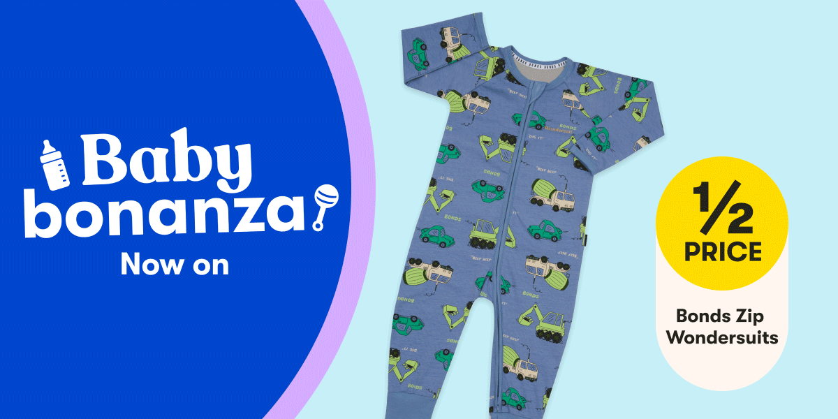 Baby Bonanza - 1/2 Price Bonds Zip Wondersuits - Shop Now