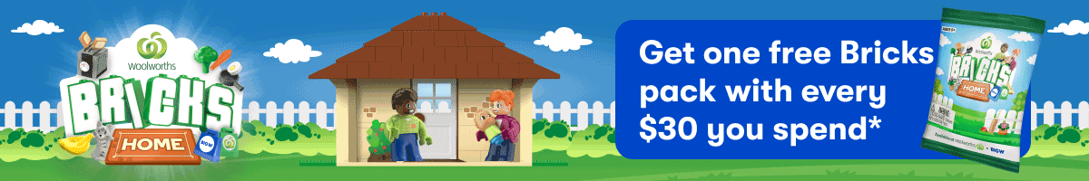 Get one free Bricks pack with every $30 you spend* | 40 packs to collect