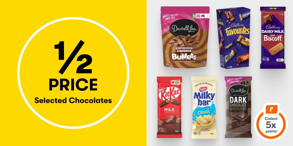 1/2 Price selected Chocolates