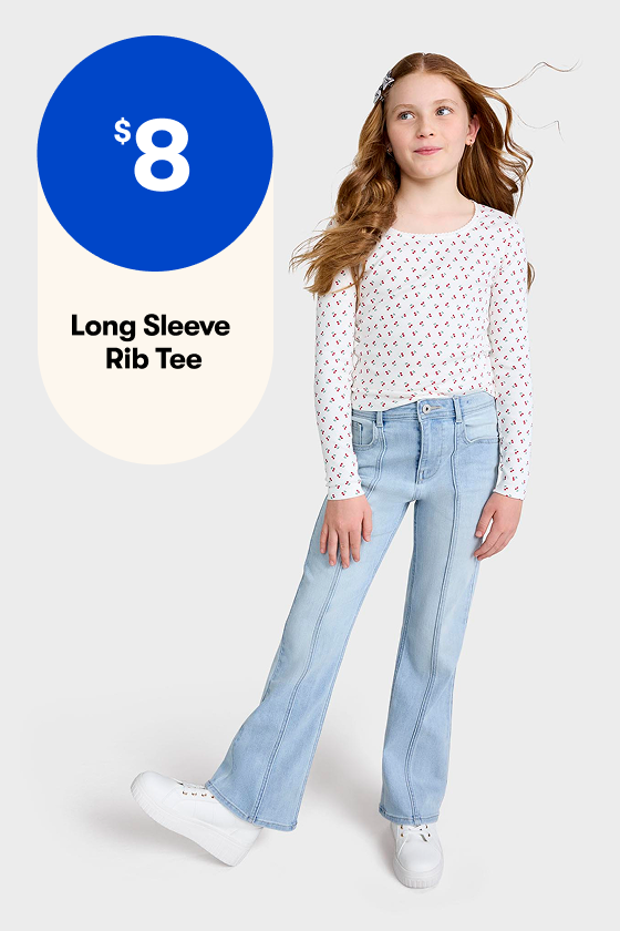 $8 Long Sleeve Rib Tee