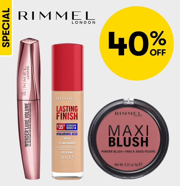 40% OFF Selected Rimmel Cosmetics