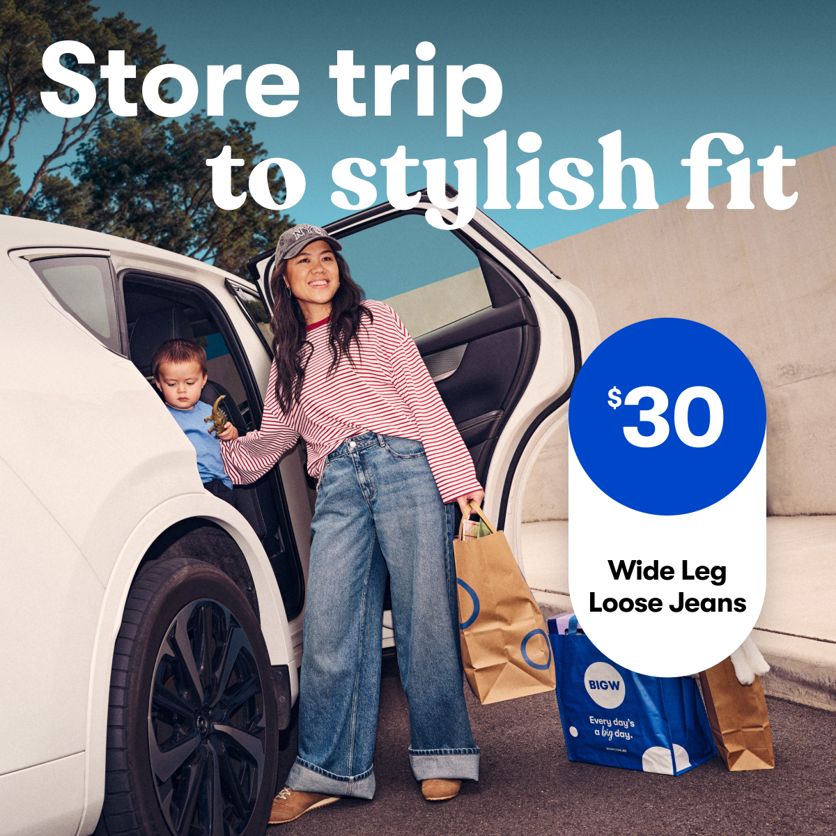 Wide Leg Loose Jeans $30