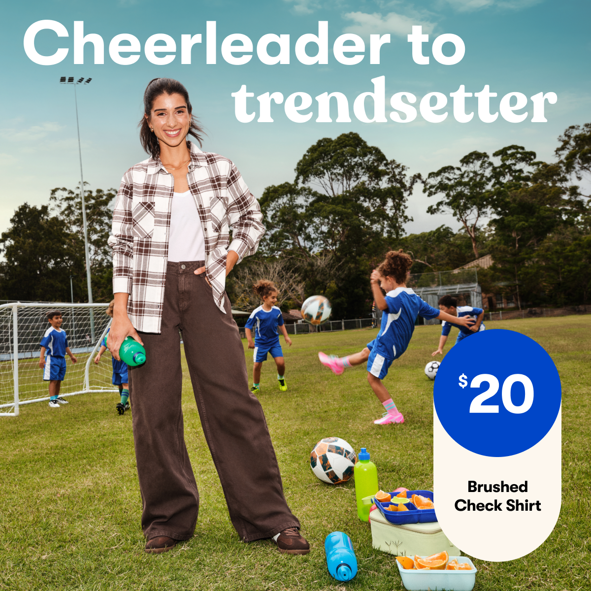 Cheerleader to trendsetter | $20 Brushed Check Shirt