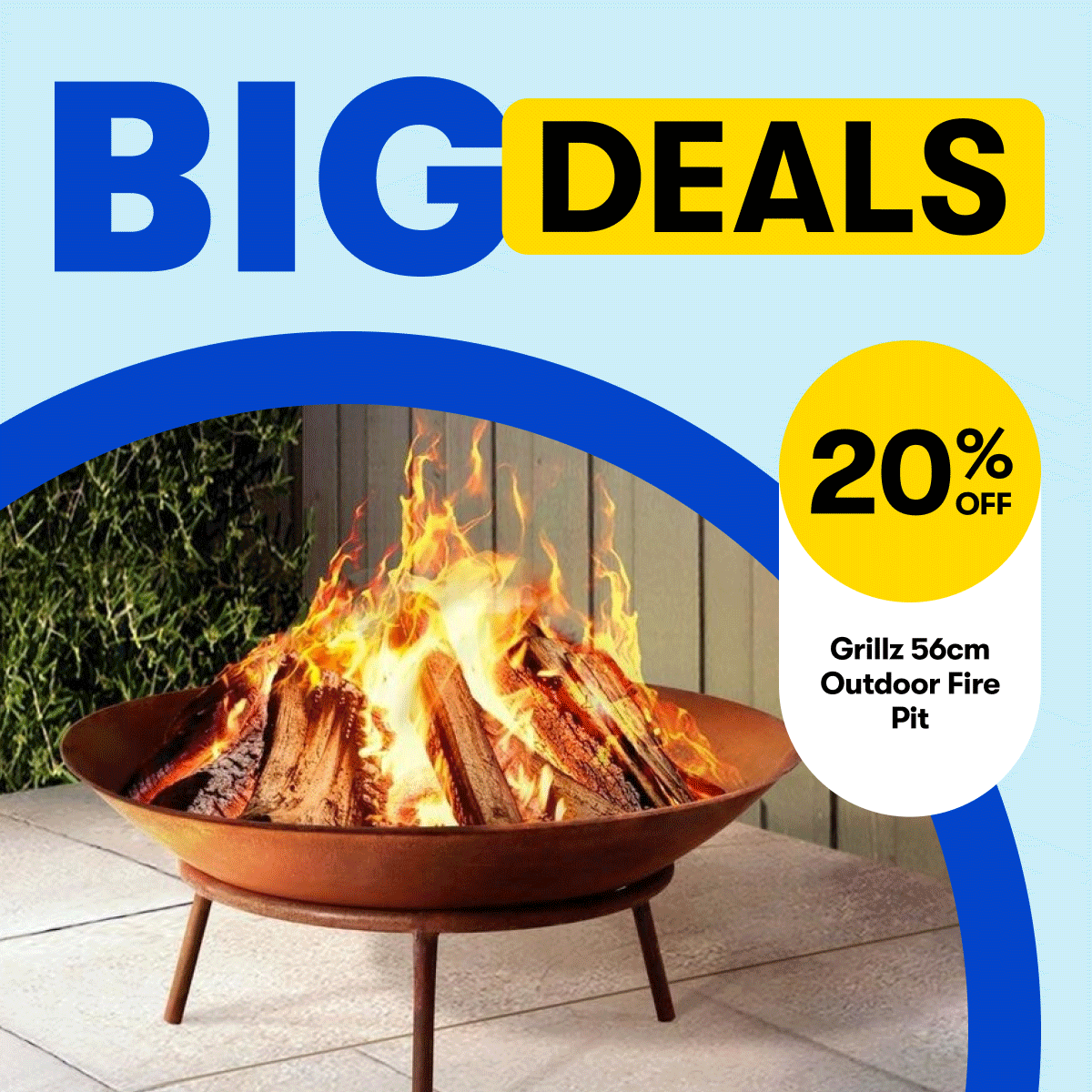 BIG DEALS | 20% OFF Grillz 56cm outdoor fire pit | UP TO 30% OFF Loopsie and Rug Culture rugs | BETTER THAN 1/2 PRICE Cookware on sale | 25% OFF Giselle electric blanket bamboo fabric