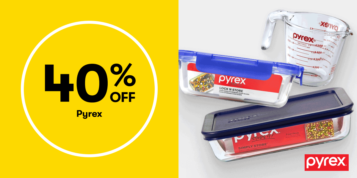 40% OFF Pyrex | 30% OFF Thermos Stainless King | 30% OFF Wiltshire Kitchenware excluding Cookware