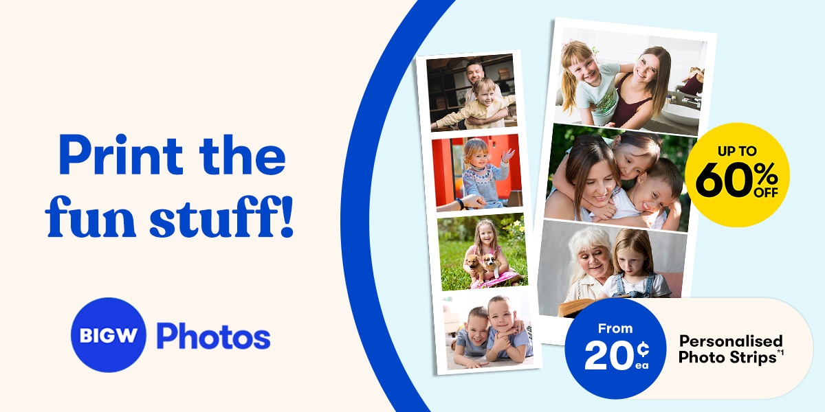 Up to 60% OFF Personalised Photo Strips From $0.20ea | BIG W Photos - Print the fun stuff! 