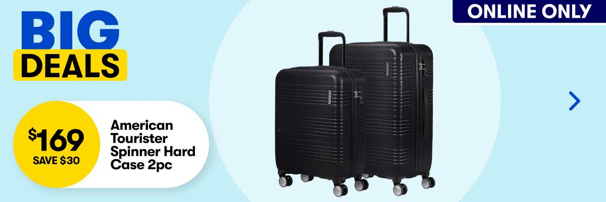 $169 SAVE $30 American Tourister Hard Case Luggage | ONLINE ONLY