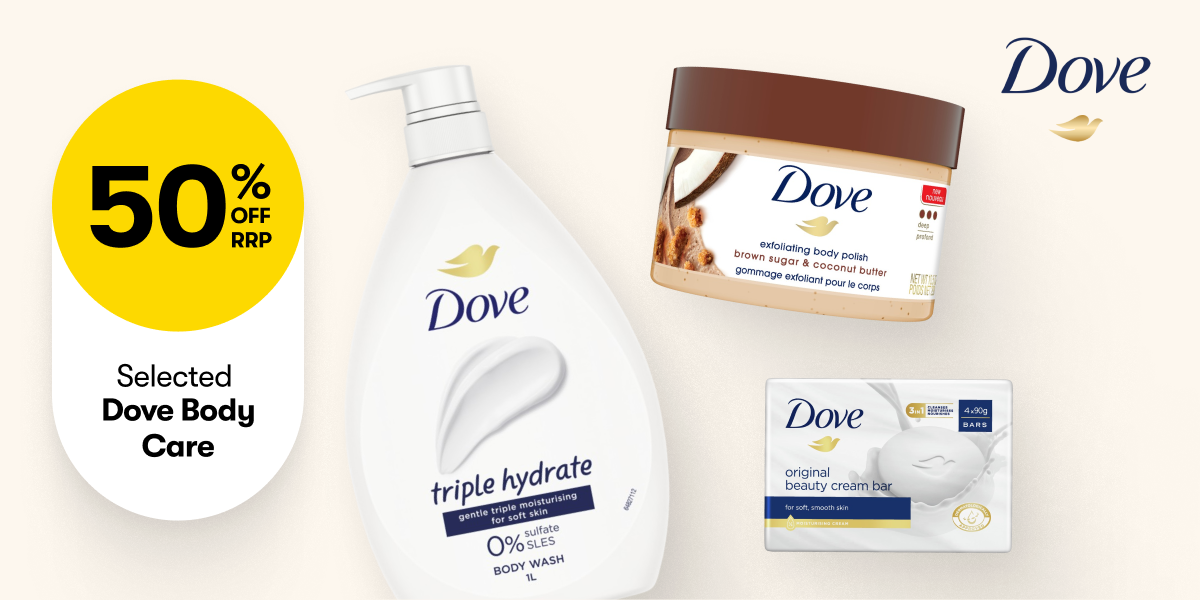 50% OFF RRP Selected Dove Body Care