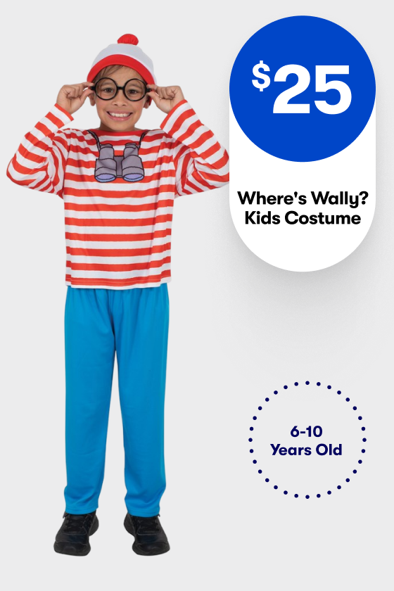 $25 Where's Wally Kids Costume