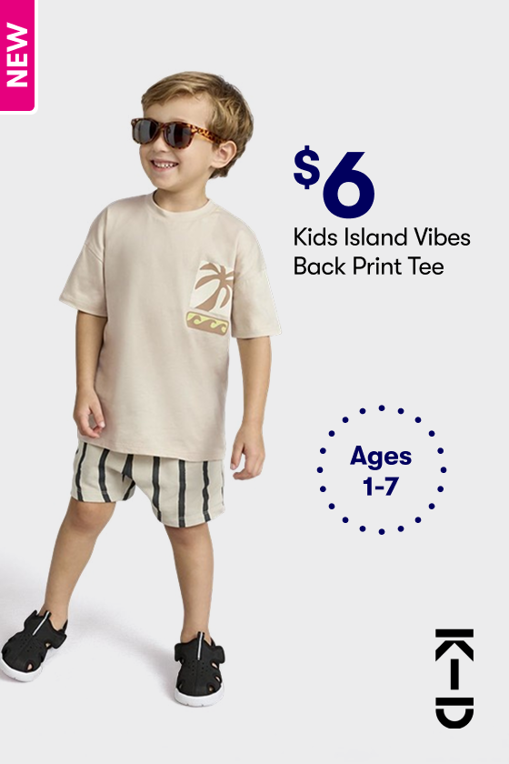 $6 Kids Island Vibes Back Print Tee