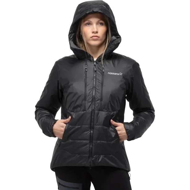 Norrona trollveggen Primaloft100 Zip Hood Jacke Damen - Caviar