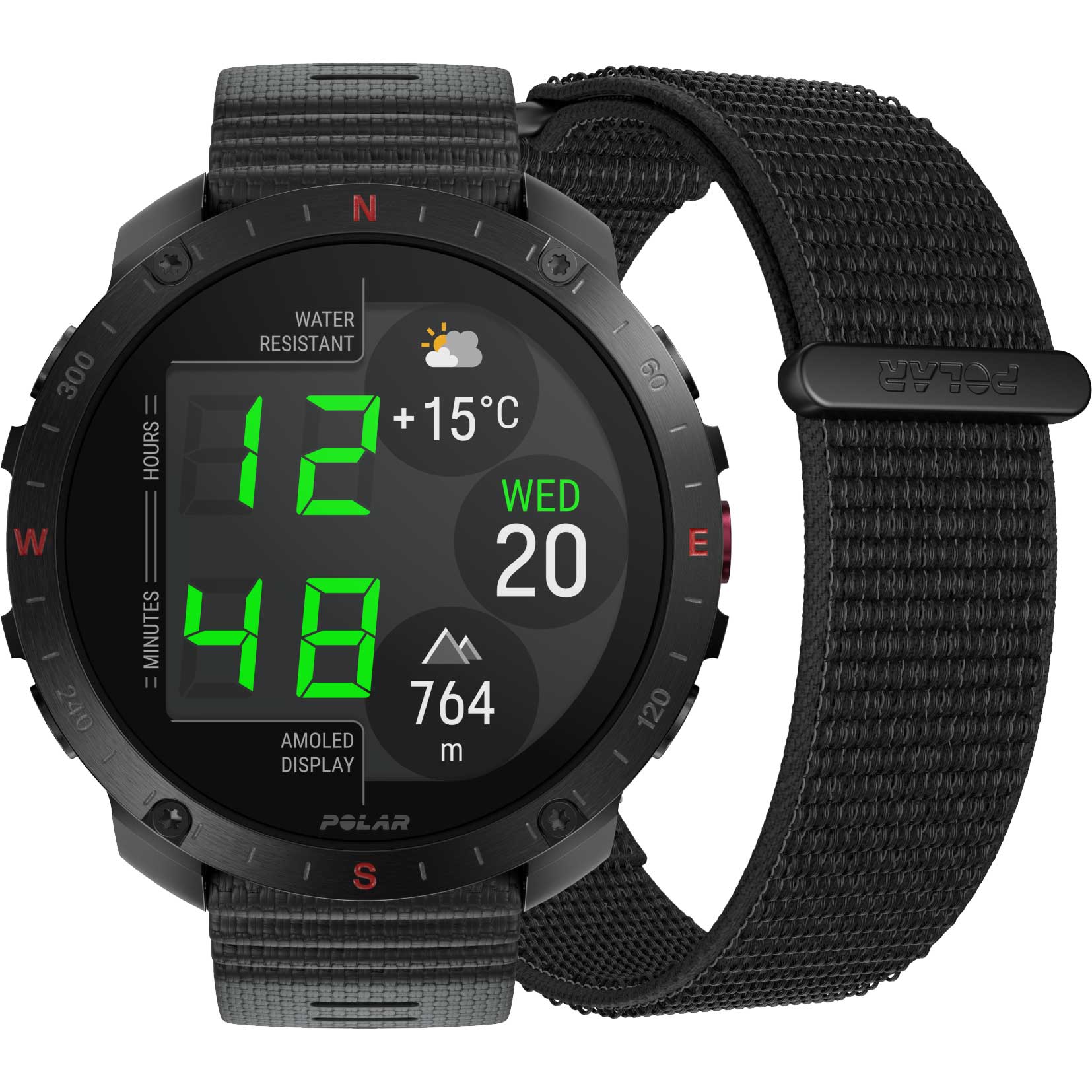 Polar Grit X2 Pro GPS Multisport Uhr Hook&Loop - schwarz