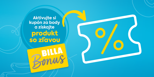 Získajte zľavy na obľúbené produkty výmenou bodov v BILLA Bonus aplikácii.