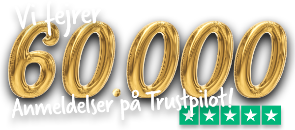 Vi fejrer 60.000 anmeldelser på Trustpilot!