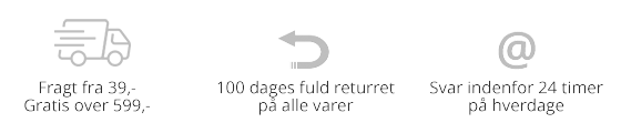 Fragt fra 39,- * 100 dages fuld returret