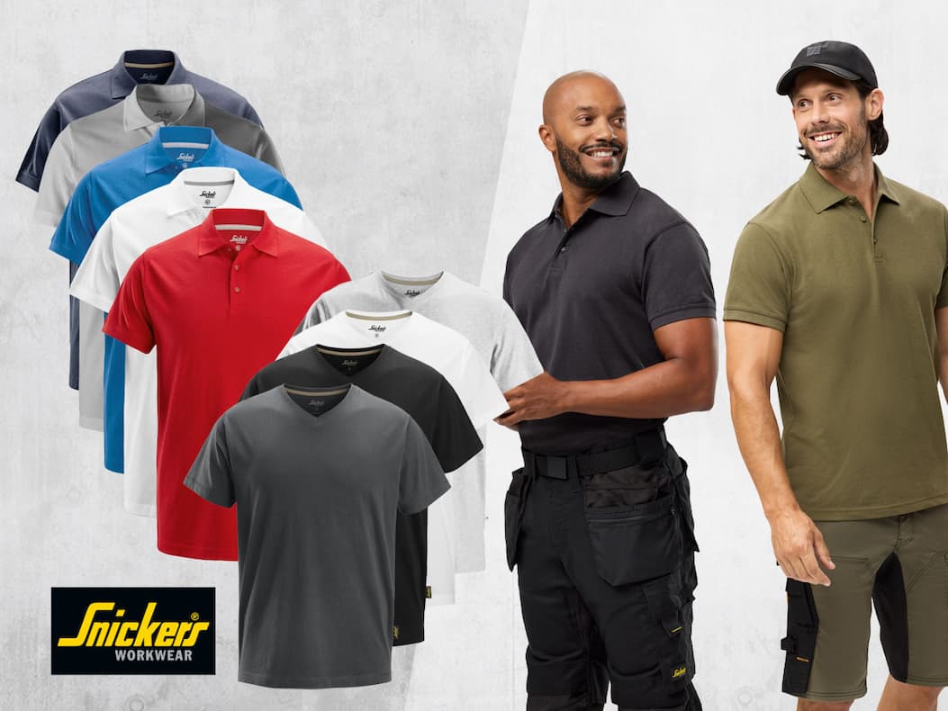 Opgrader arbejdsgarderoben - Spar 30% på Snickers T-shirts og poloer