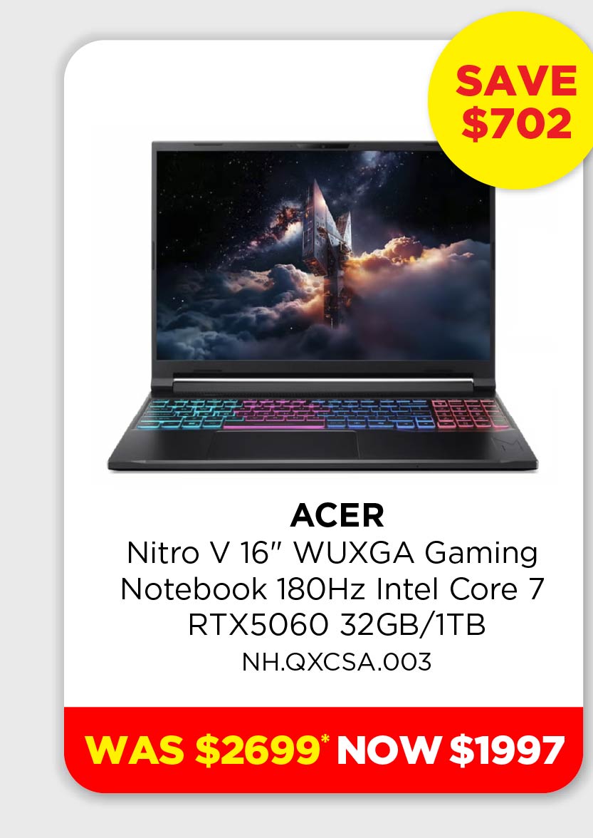 Acer Nitro V 16" WUXGA Gaming Notebook