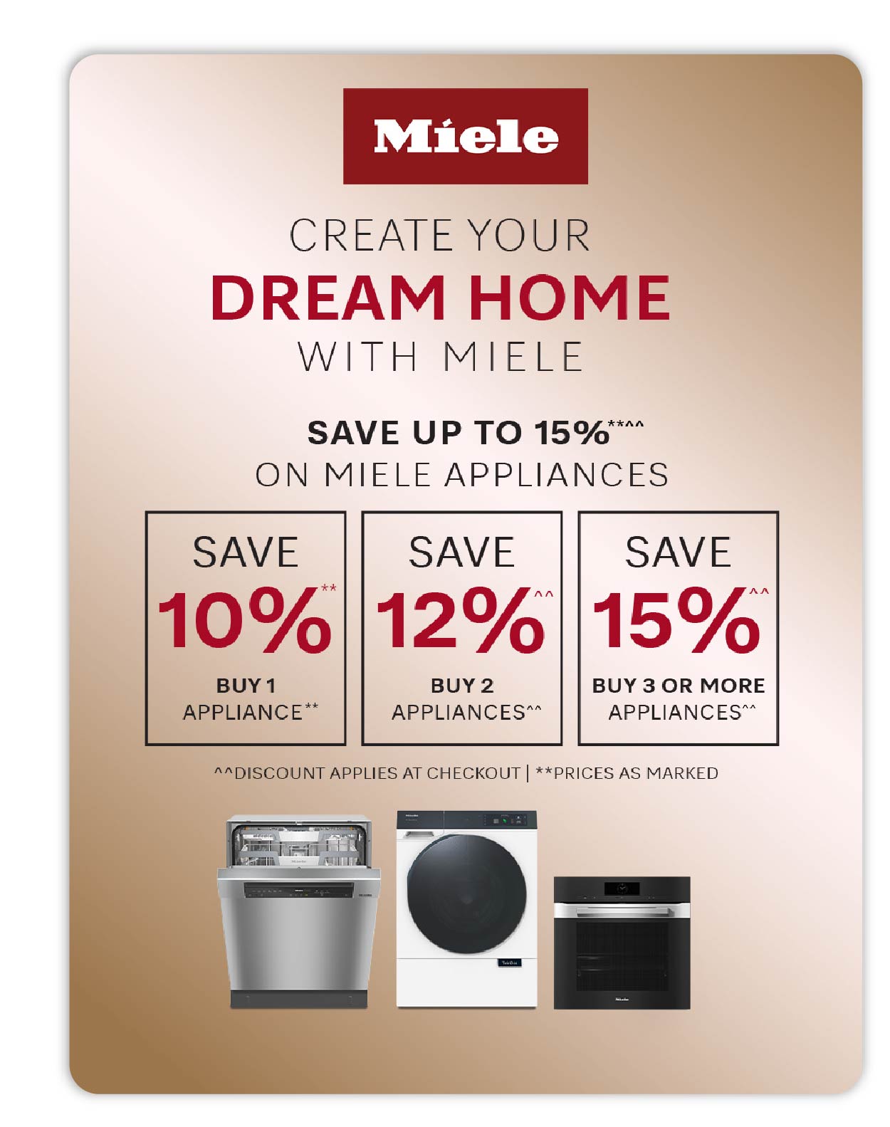Save up to 15% Off with Miele