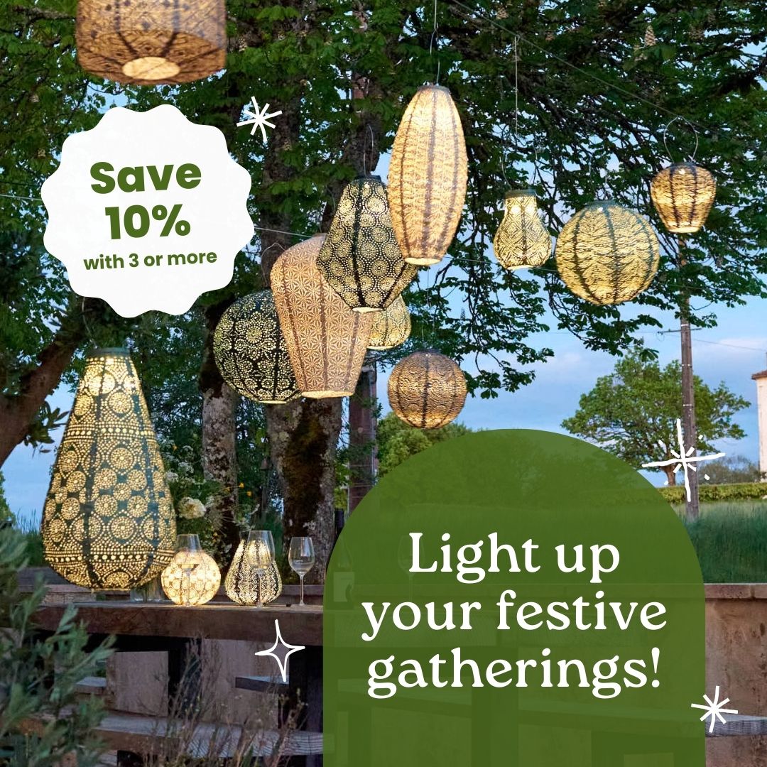 Solar powered outdoor lanterns