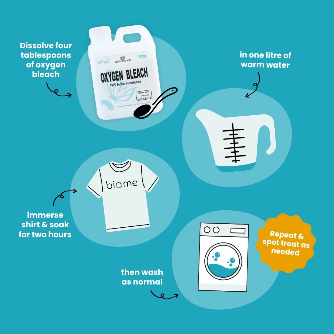 How to use oxygen bleach to remove armpit stains