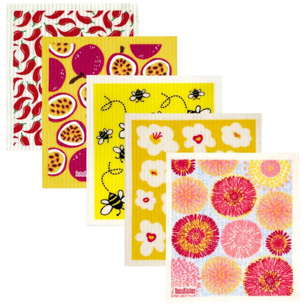 Image of Swedish Dish Cloths - Fruits & Flowers
