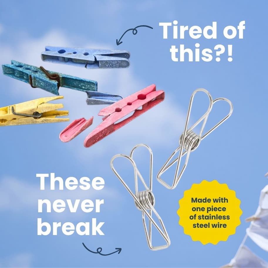 Tired of plastic pegs snapping.  These never break!