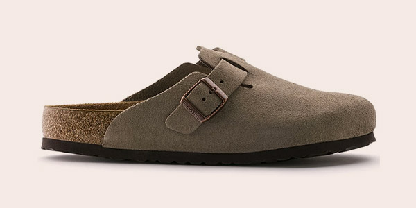 Boston Soft Footbed Suede Leather Taupe