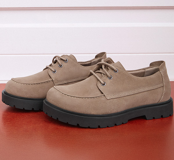 Highwood Moc Lace Low | Suede Leather | Grey Taupe