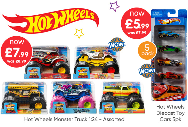 Hot Wheels Diecast Toy Cars 5pk / Hot Wheels Monster Truck 1:24