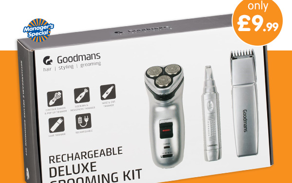 Goodmans Deluxe Rechargeable Grooming Kit