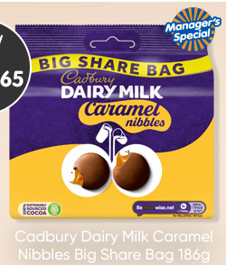 Cadbury Dairy Milk Caramel Nibbles Big Share Bag 186g