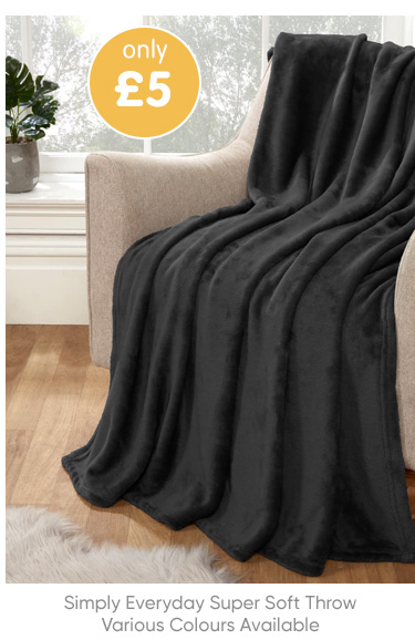 Simply Everyday Super Soft Throw - Various Colours Available