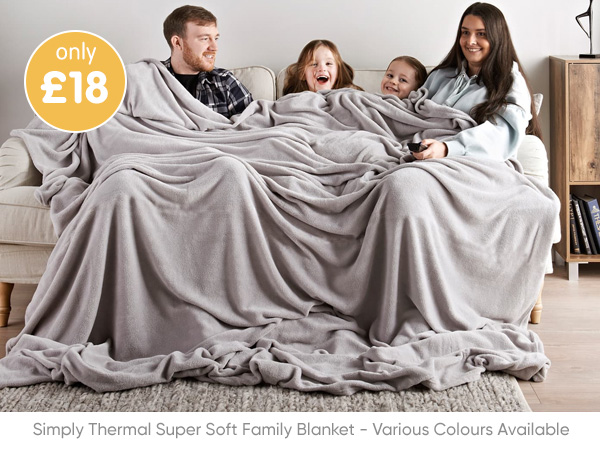 Simply Thermal Super Soft Family Blanket - Various Colours Available