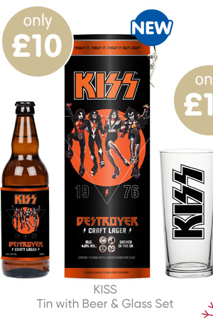 KISS Tin with Beer & Glass Set