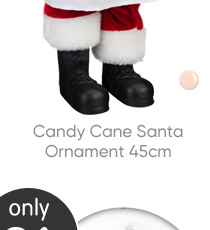 Candy Cane Santa Ornament 45cm